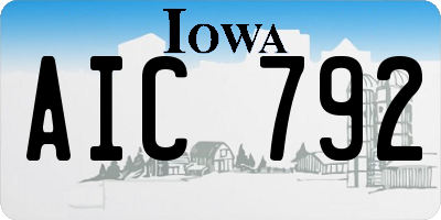 IA license plate AIC792
