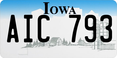 IA license plate AIC793