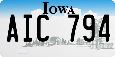 IA license plate AIC794
