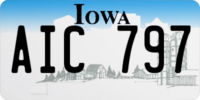 IA license plate AIC797