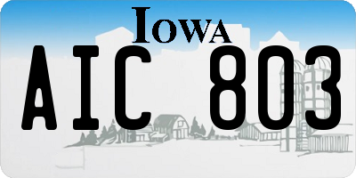 IA license plate AIC803