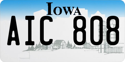 IA license plate AIC808