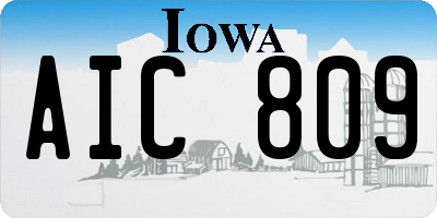 IA license plate AIC809