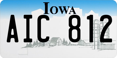 IA license plate AIC812