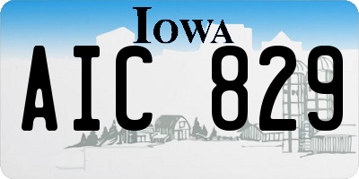 IA license plate AIC829