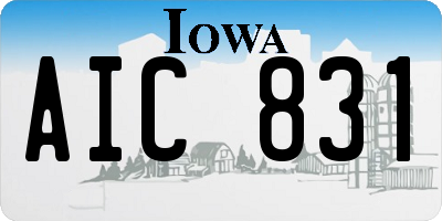 IA license plate AIC831