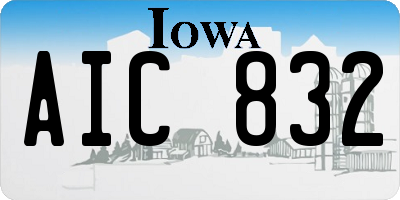 IA license plate AIC832