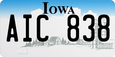 IA license plate AIC838
