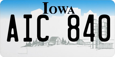 IA license plate AIC840