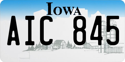 IA license plate AIC845