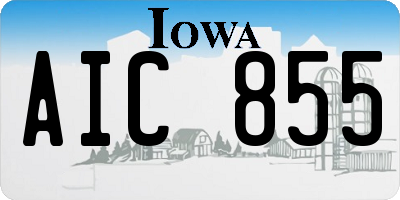 IA license plate AIC855