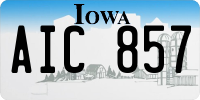 IA license plate AIC857