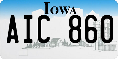IA license plate AIC860