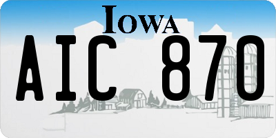 IA license plate AIC870