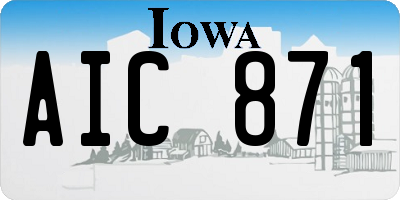 IA license plate AIC871