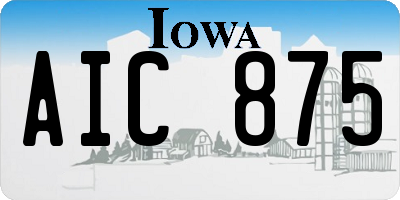 IA license plate AIC875