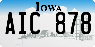 IA license plate AIC878