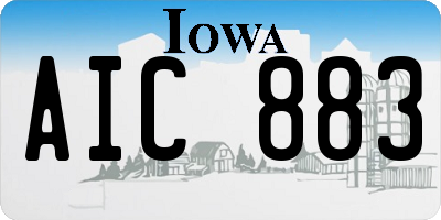 IA license plate AIC883