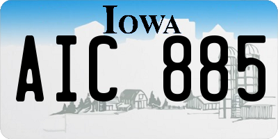 IA license plate AIC885