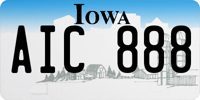 IA license plate AIC888
