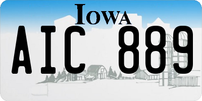 IA license plate AIC889