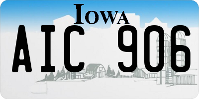 IA license plate AIC906