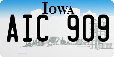 IA license plate AIC909
