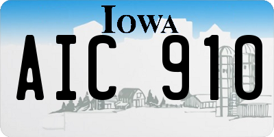 IA license plate AIC910