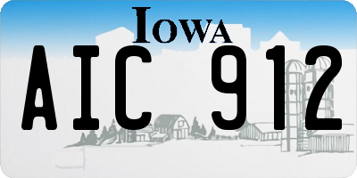 IA license plate AIC912