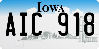 IA license plate AIC918