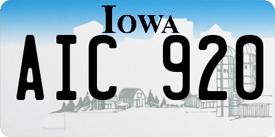 IA license plate AIC920