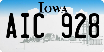 IA license plate AIC928