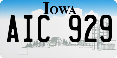 IA license plate AIC929