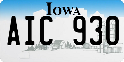 IA license plate AIC930