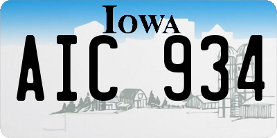 IA license plate AIC934