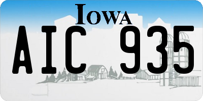 IA license plate AIC935