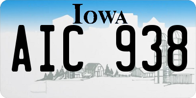 IA license plate AIC938