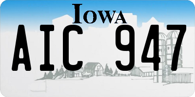 IA license plate AIC947