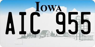 IA license plate AIC955