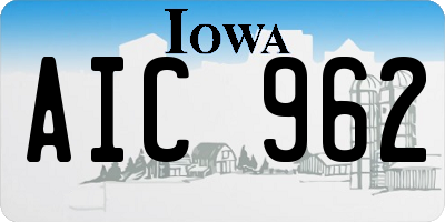 IA license plate AIC962
