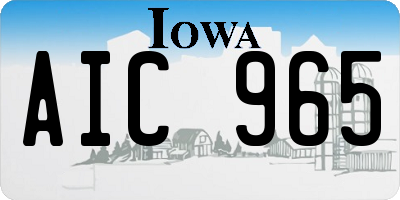 IA license plate AIC965