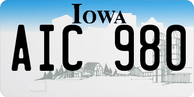 IA license plate AIC980