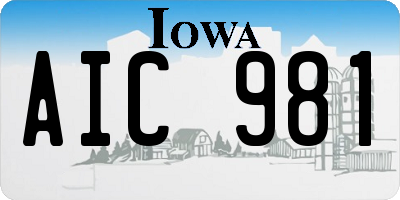 IA license plate AIC981