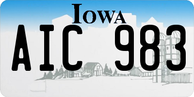 IA license plate AIC983