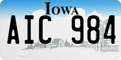 IA license plate AIC984