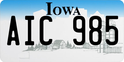 IA license plate AIC985