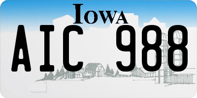 IA license plate AIC988