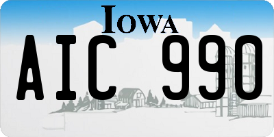 IA license plate AIC990