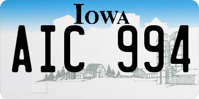 IA license plate AIC994