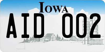 IA license plate AID002